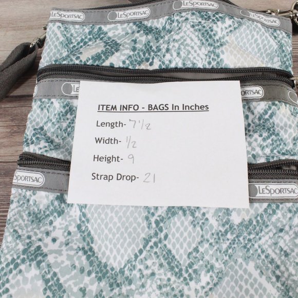 Le SportSac Green 100% Polyester Crossbody Bag Handbag Purse Travel - Picture 10 of 10